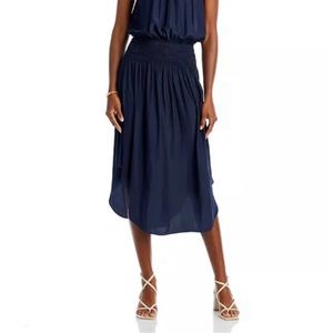 Remy Brook Silk Drop Waist Navy Blue Dress NWT
